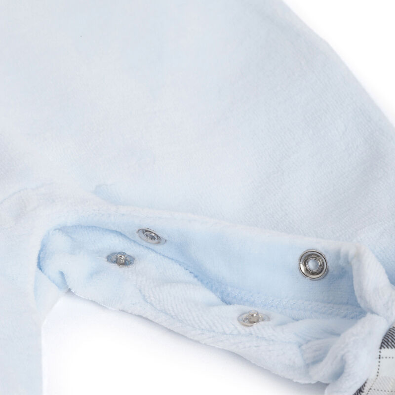Boys Light Blue Solid Bodysuit With Babysuit image number 5